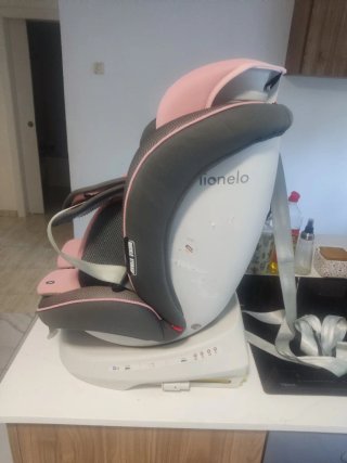 Silla coche bebé rosa y gris