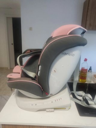 Silla coche bebé rosa y gris