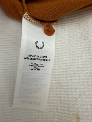 Polo Fred Perry Naranja Talla S