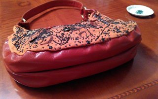 Bolso Rebeca Sanver naranja abalorios