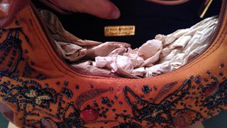 Bolso Rebeca Sanver naranja abalorios