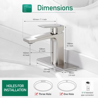 Rubinetto Lavabo Bagno Miscelatore Ottone Nichel