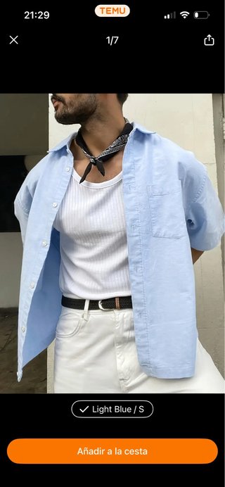 ¡PROMO! Camisa de verano azul Nueva