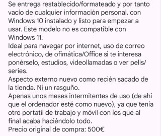 Portátil Lenovo + Cargador