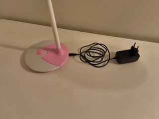 Lámpara Escritorio Rosa y Blanca