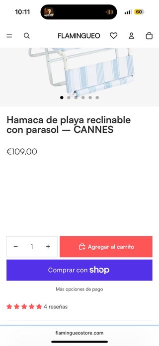 Silla Playa Flamingueo Azul y Blanca