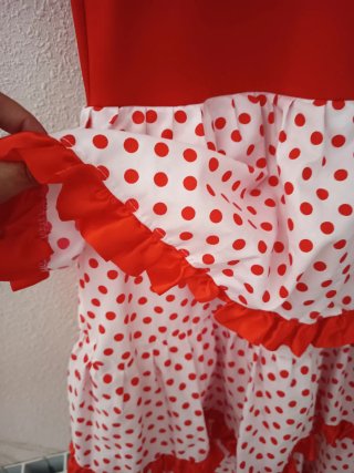 Vestido Flamenca Rojo y Blanco