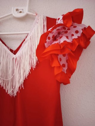 Vestido Flamenca Rojo y Blanco
