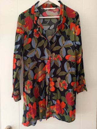 Vestido/Kimono Zara Estampado Flores Talla S