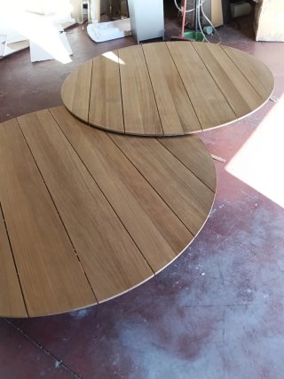 Tablero de mesa redondo de madera