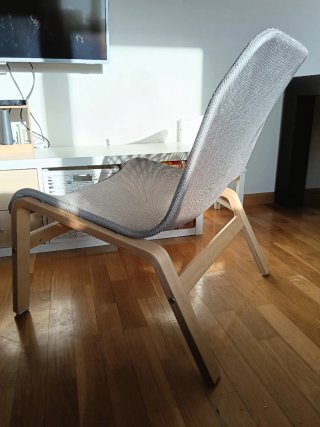 Silla IKEA NOLMYRA madera abedul y gris