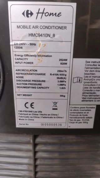 Aire Acondicionado Portátil Negro