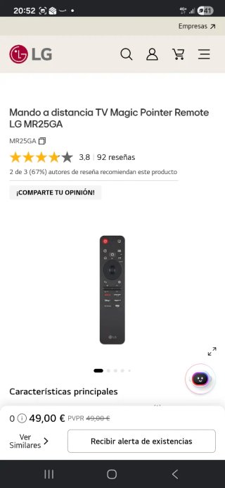 Mando LG Magic Pointer MR25GA