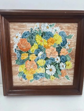 Quadro di piastrelle in ceramica dipinto a mano