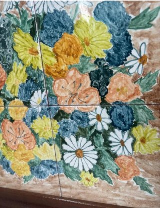 Quadro di piastrelle in ceramica dipinto a mano