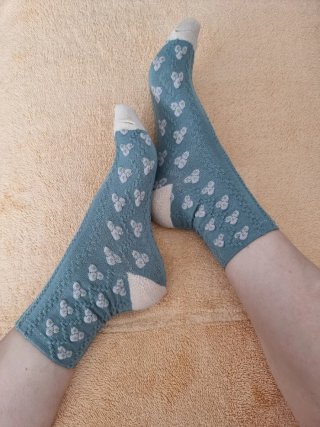 Calcetines flores azules