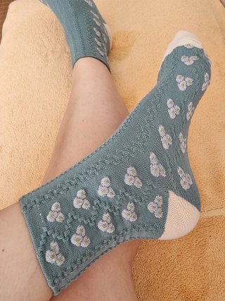 Calcetines flores azules