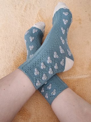Calcetines flores azules