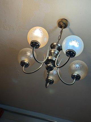 Lámpara de techo vintage cristal y metal