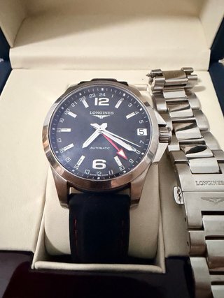 Reloj Longines Conquest GMT Negro/Plata
