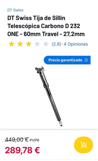 Tija telescópica Dt Swiss D232 One Carbono 27.2