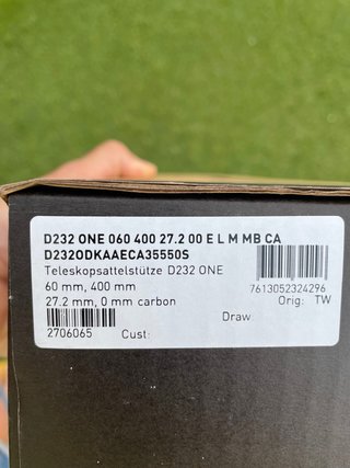 Tija telescópica Dt Swiss D232 One Carbono 27.2