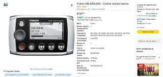 Fusion MS-NRX200I Control Remoto Marino para radio