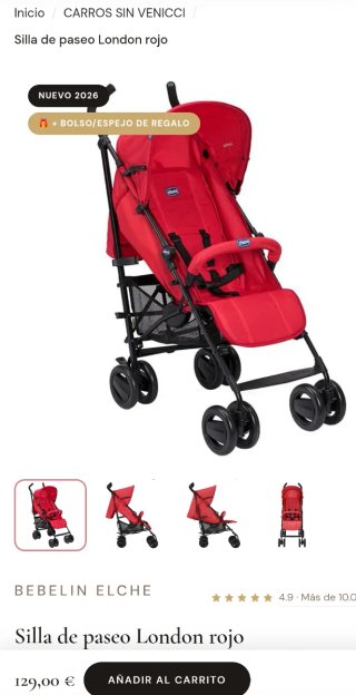 Silla de paseo Chicco London Roja