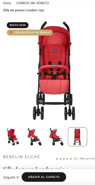 Silla de paseo Chicco London Roja