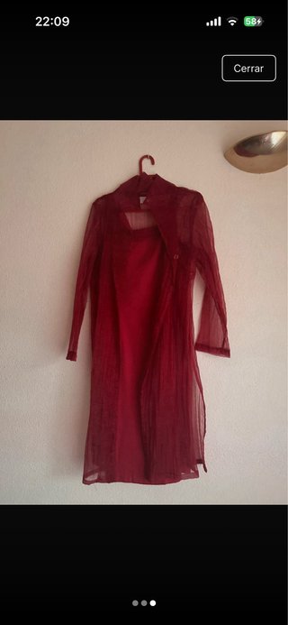 Vestido vintage rojo tirantes capa