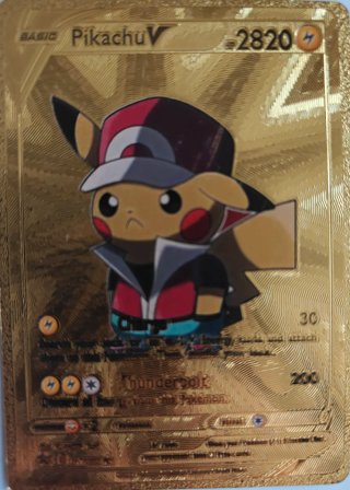 Carta Pokémon Pikachu V Dorada