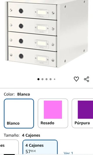 Archivadores Leitz 4 cajones metal blanco