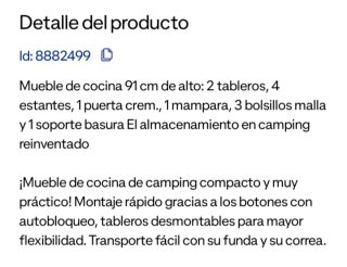 Mueble Cocina Camping Plegable