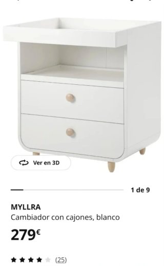 Cómoda cambiador bebé + colchoneta