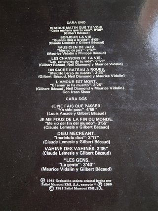 Disco vinilo Bonjour La Vie Gilbert Bécaud (1981)