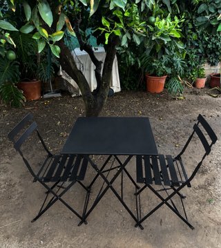 Mesa y 2 Sillas Terraza Plegables