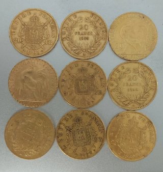 Lote 28 Monedas 20 Francos Franceses Oro