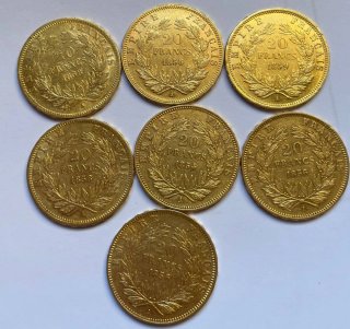 Lote 28 Monedas 20 Francos Franceses Oro