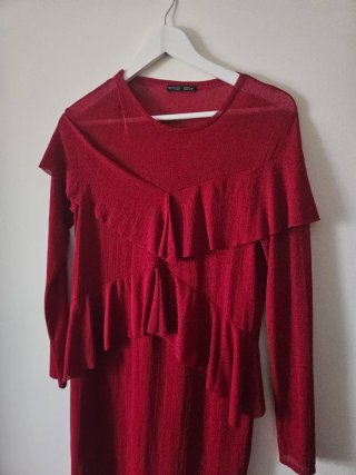 Vestido Zara Rojo con Volantes