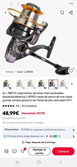 2 Carrete de Pesca LT 9000