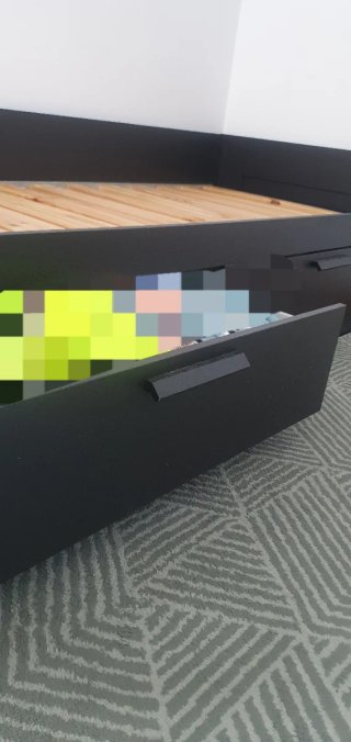 Cama Brimnes IKEA Negro Madera