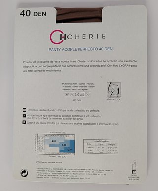 Pack 6 Pantys Cherie 5416 Súper Tabac Nuevos