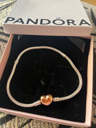 Pulsera Pandora Corazón Oro y Plata