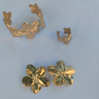 Set gioielli fiore oro e verde