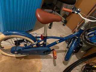 Bicicleta infantil Btwin azul vintage