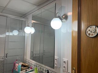 Espejo Armario Baño Plata y Blanco