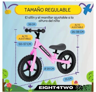 ¡NUEVA! Bicicleta de Equilibrio Rosa EIGHT4TWO