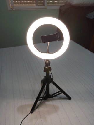 Aro de luz LED con trípode y soporte móvil