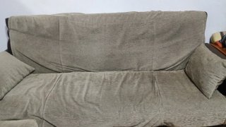 Sofá Cama Beige Tela