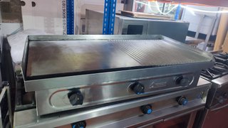 Plancha Industrial Gas 100 cm Mixta Lisa y Ranurad